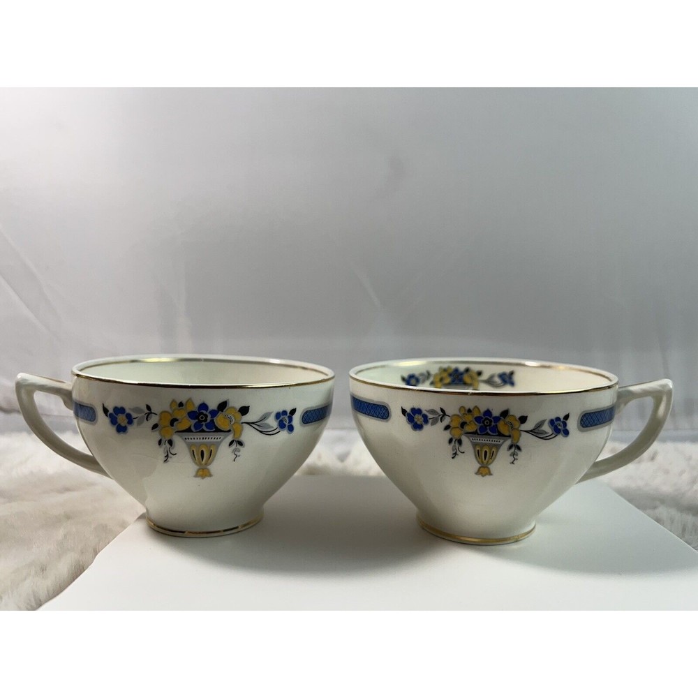 2 Of Vtg. W. H. Grindley &‎ Co. England Ivory Floral tea/coffee cups